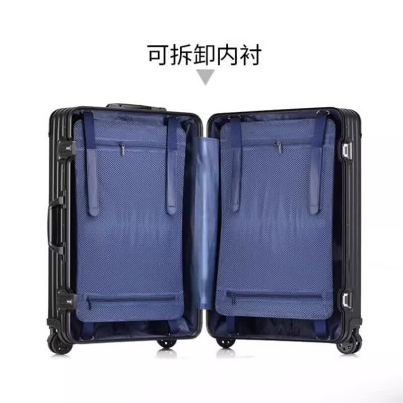 洛斯伯里(Roserooen)全铝镁合金行李箱拉杆箱万向轮20寸旅行箱商务密码登机箱子 银色流光 20英寸