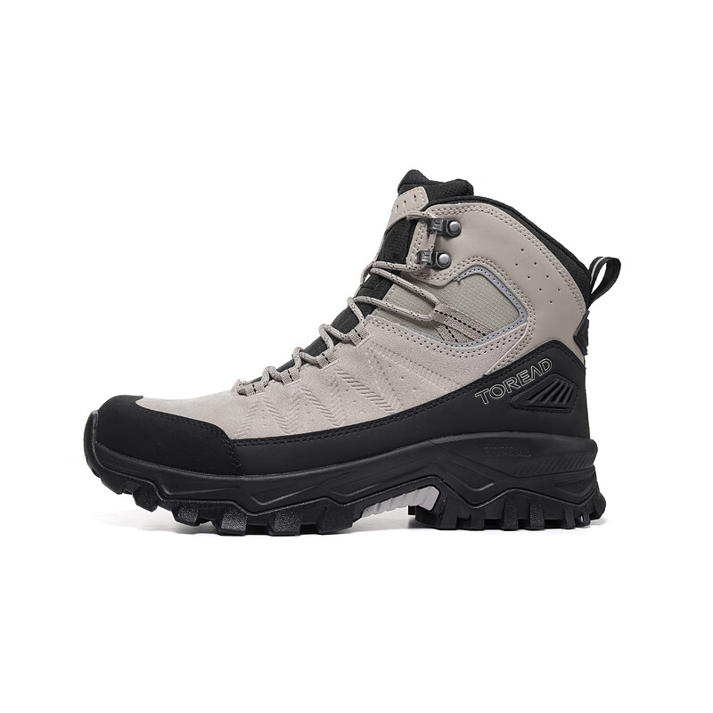 探路者（TOREAD）登山鞋2025新品秋冬户外徒步防泼水耐磨防滑中帮徒步鞋男女 卡其黑色-男 42