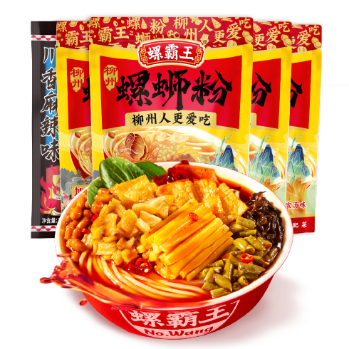 螺霸王螺霸王 螺螄粉3袋裝 廣西柳州螺獅粉水煮 原味濃湯300g*4袋+麻辣味315g×1