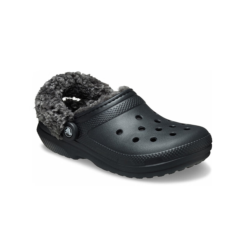 CROCS卡骆驰檀健次同款经典羊茸洞洞鞋秋冬款棉拖保暖舒适|211396 黑色-001 41 /42(260mm)