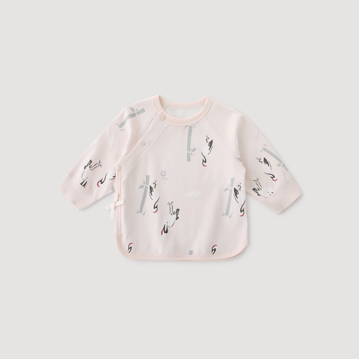 巴厘小猪新生儿上衣春秋初生儿纯棉睡衣宝宝绑带和尚服待产52码婴儿衣服 逍遥仙鹤 52