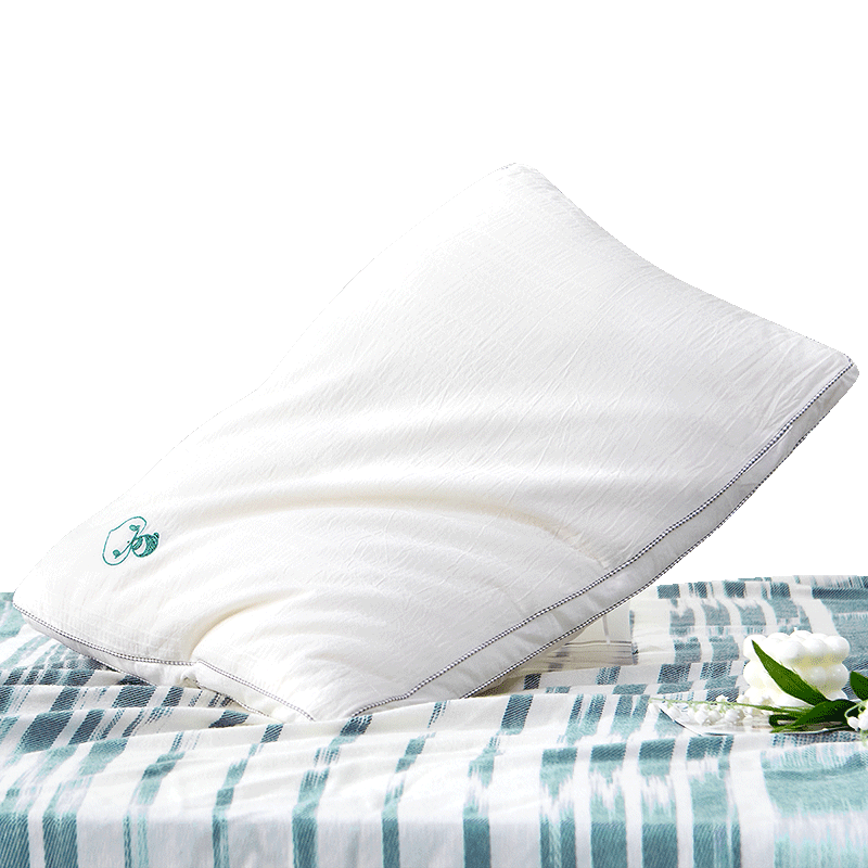 富安娜儿童枕头儿童蚕丝枕 全棉面料透气成长枕枕芯 60*40cm