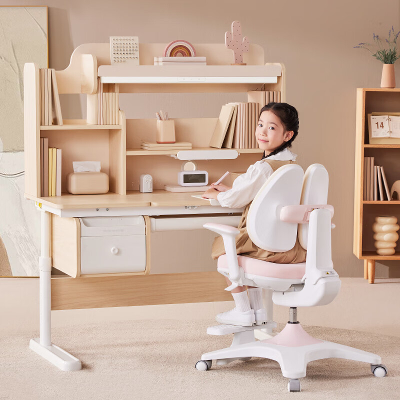 护童(Totguard)儿童学习桌椅套装书桌 星辰Pro_东青扬120cm+CW21橙+80cm灯