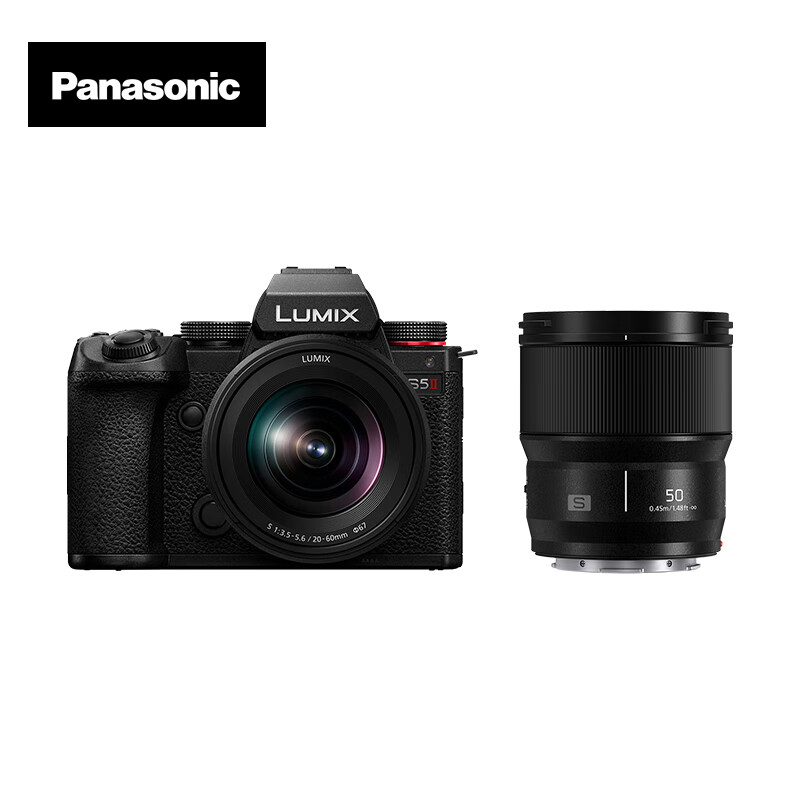松下（Panasonic）S5M2（20-60mm+50mm）二代 全画幅微单相机 约2420万有效像素 新相位混合对焦