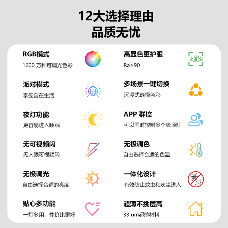 RIGHTWAY智能吸顶灯卧室护眼灯led灯客厅灯简约现代大气家用2025年新款 背面RGB多彩款-40cm 10-20㎡