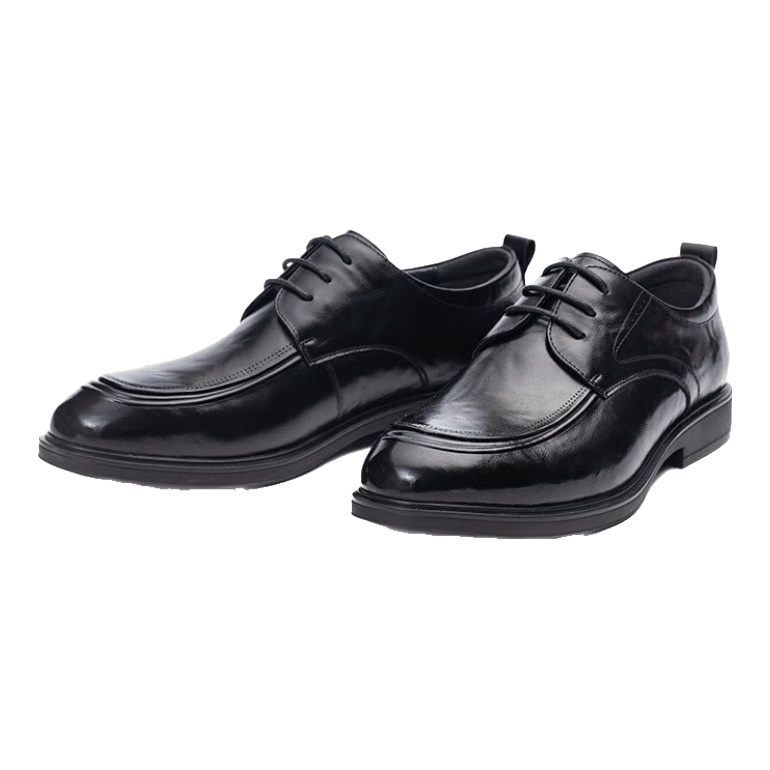 雅格獅丹（Aquascutum）【頭層牛皮】英倫風(fēng)時尚男鞋商務(wù)正裝真皮男士皮鞋奢侈品牌增高鞋 黑色 39