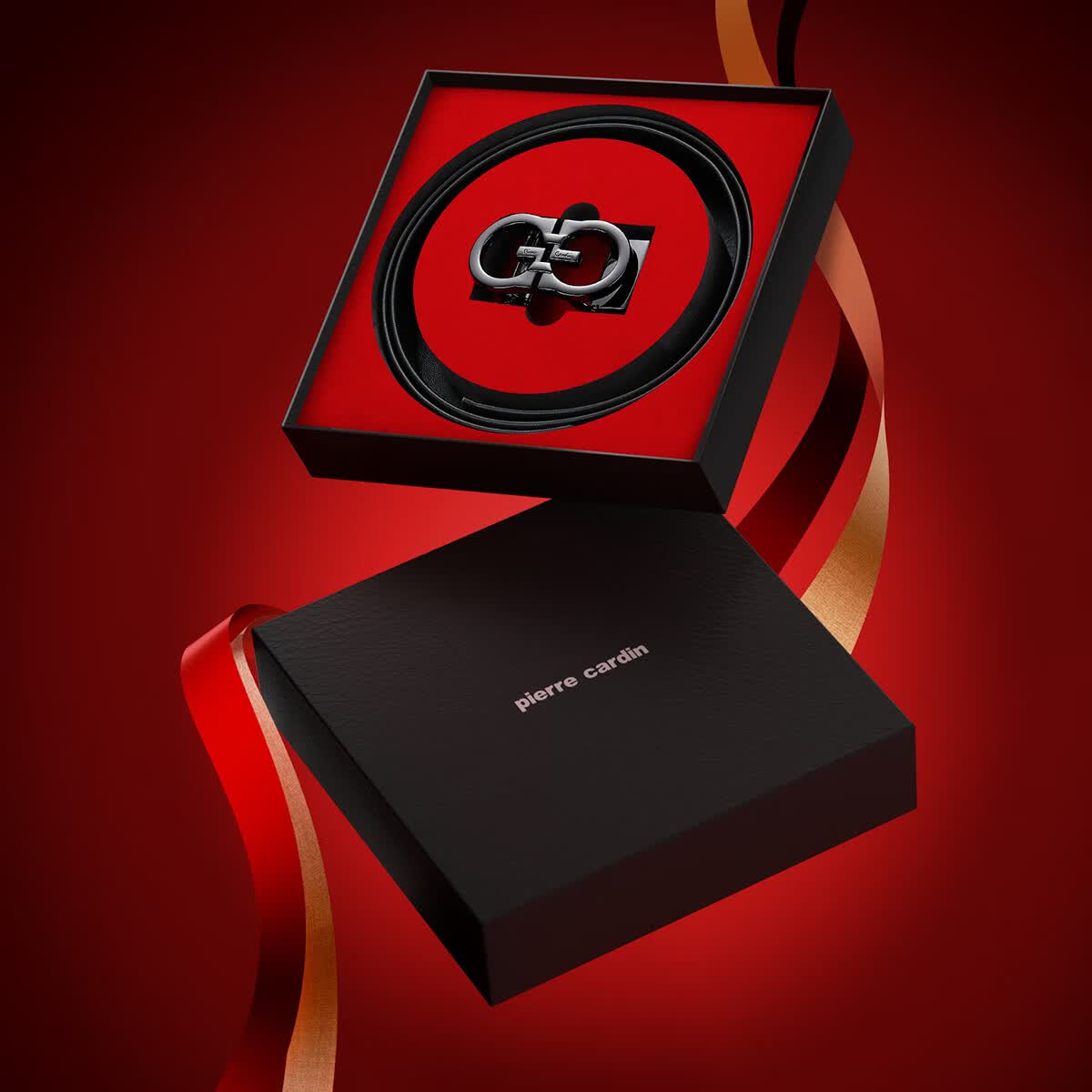 皮尔卡丹（pierre cardin）2025年最新款真皮皮带自动扣男时尚百搭男士腰带轻奢高端商务礼物 平纹枪色 专柜礼盒【真牛皮】 115cm