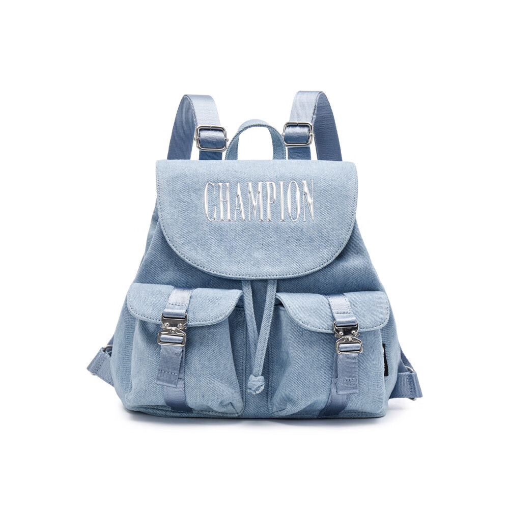 Champion【王俊凯同款】双肩包女2025夏季新款书包大容量背包女 中蓝