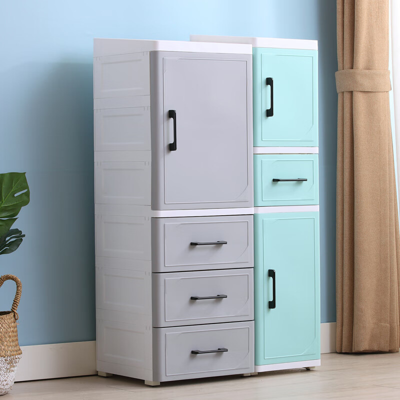 255CM夹缝收纳柜塑料床头柜开门抽屉式厨房整理柜卫生间储物柜 北欧白 25cm短门+1抽