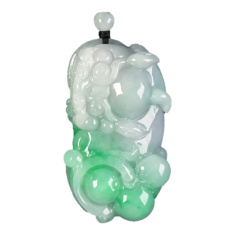 碧玉尊冰糯種翡翠霸王玉貔貅吊墜淺綠陽綠玉石玉墜掛件A貨緬甸帶證