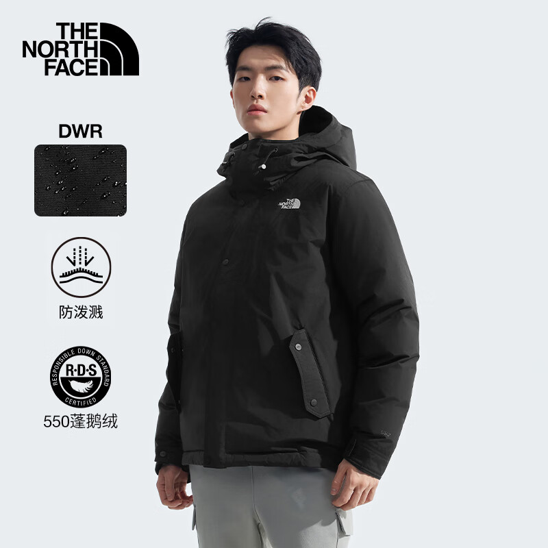 北面（The North Face）经典款羽绒服男Puffy550蓬鹅绒防泼溅保暖外套25秋冬上新|88R4 4H0/宇宙黑 L /175