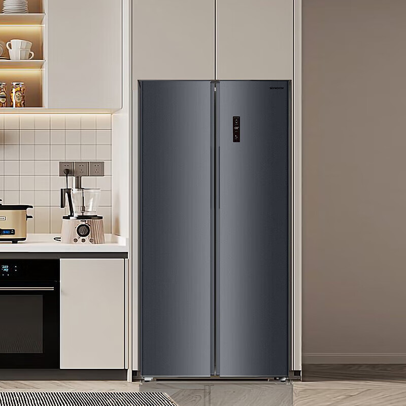 创维（Skyworth）421升家用冰箱对开门冰箱风冷无霜家用一级能效智能家电冰箱 BCD-421WKY 星云灰