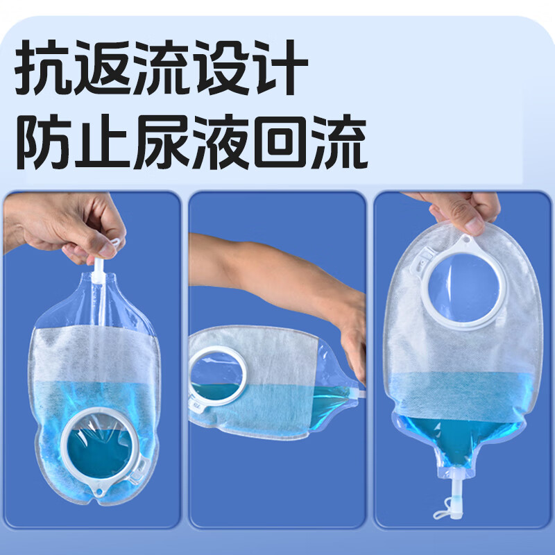 护士同学45mm二件式尿路造口袋小便袋膀胱全切泌尿引流袋一次性尿袋男老人 透明尿路袋【5个】+悬浮平底盘【10个】+送棉签