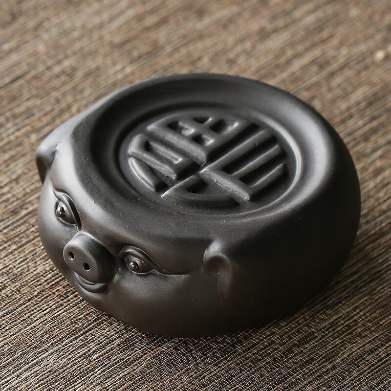 宇轩紫砂茶宠摆件茶玩茶艺小猪杯垫手工可养招财福猪壶托盖置摆饰 小福猪杯垫盖置黑泥使用感如何?