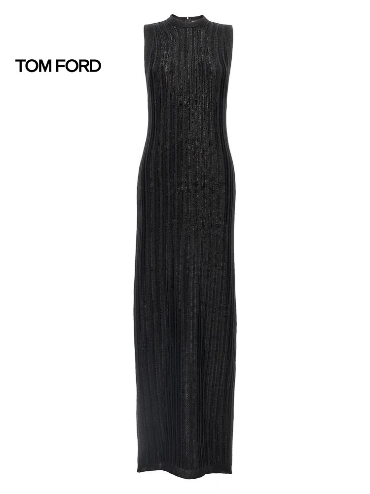 汤姆福特（TOM FORD） 奢侈品 女士 LAMINATED 针织连衣裙 Black 20 | M