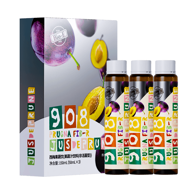 Bio-E908西梅汁果蔬酵素饮料1盒3瓶 bioe左旋肉碱膳食纤维西梅饮