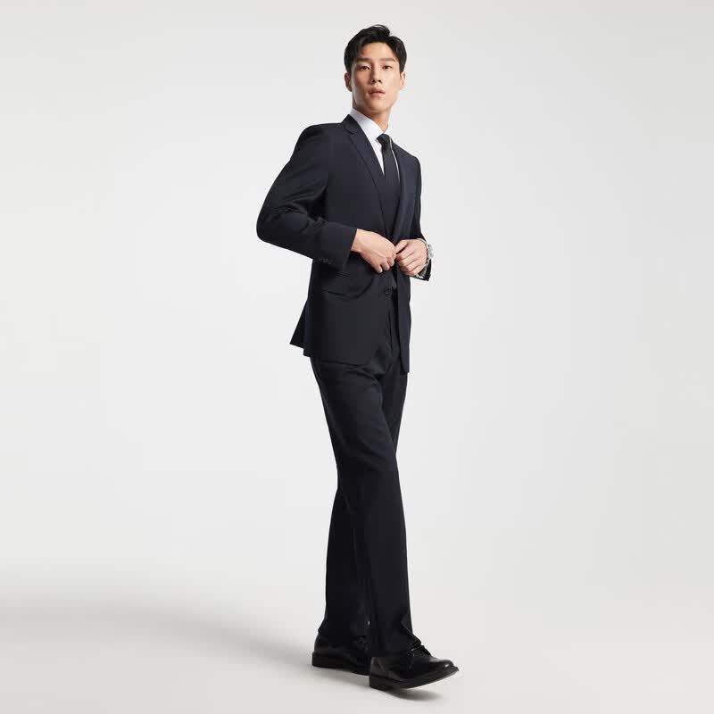 雅戈尔【95.5%羊毛】西服男春季羊毛舒适单西男士高端修身西装结婚外套 藏青 190A 190/112A