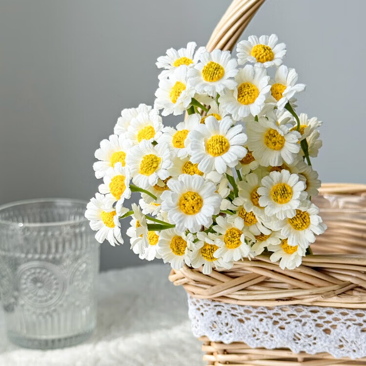 生喜朗高档小雏菊仿真花假花绿植家居餐桌装饰花束洋甘菊摆件干花摆设