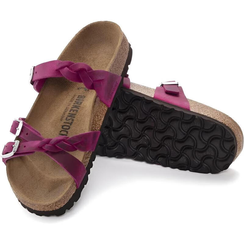 BIRKENSTOCK勃肯女士一字拖交叉綁帶舒適防滑涼鞋油蠟厚居家散步一字拖 initial
