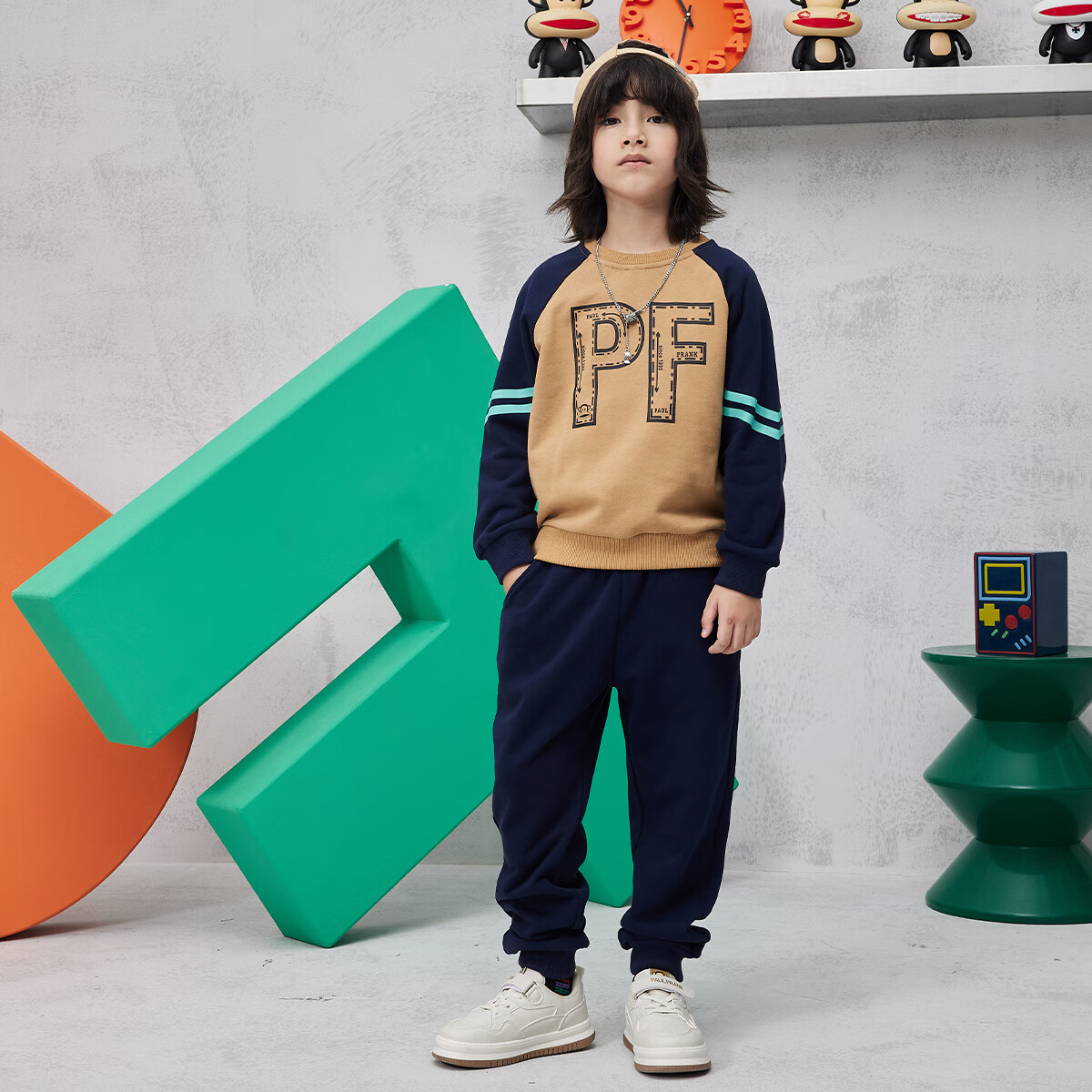 先领39-5巻 44.9亓 大嘴猴 儿童卫衣套装 - 线报酷