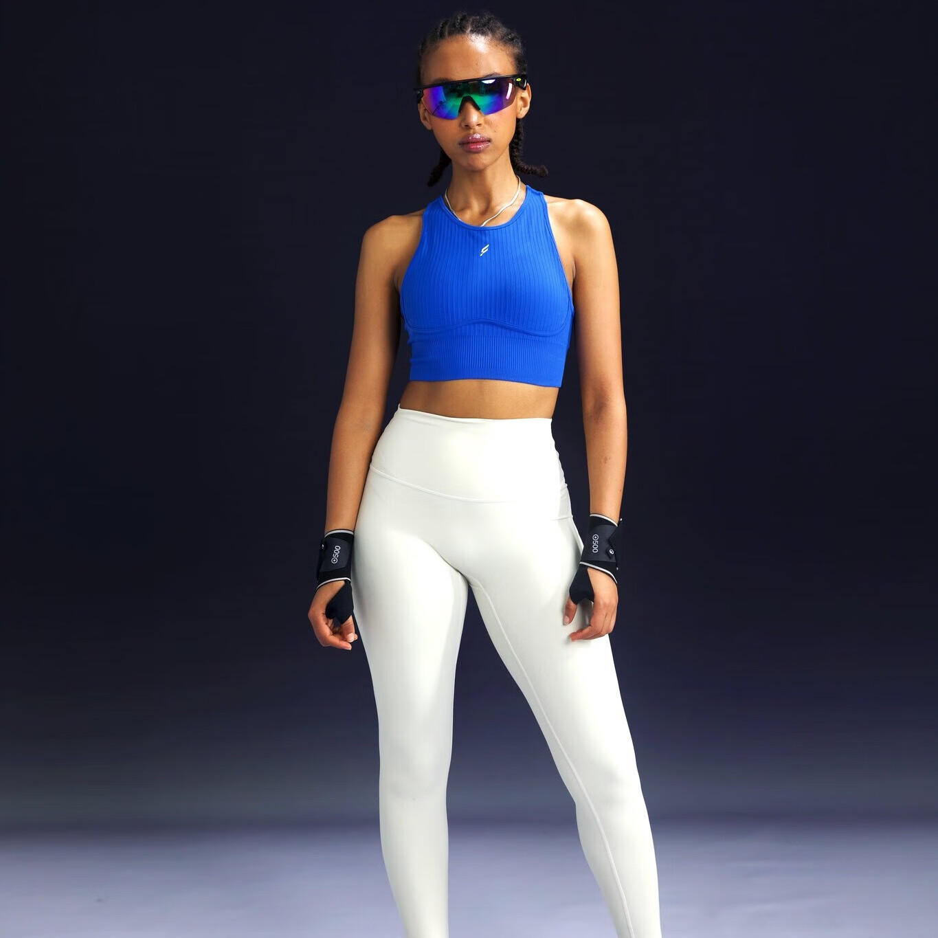 FAXAZE美背高支撑防震美背透气健身运动跑步瑜伽HIIT女士运动内衣 蓝色 2XL