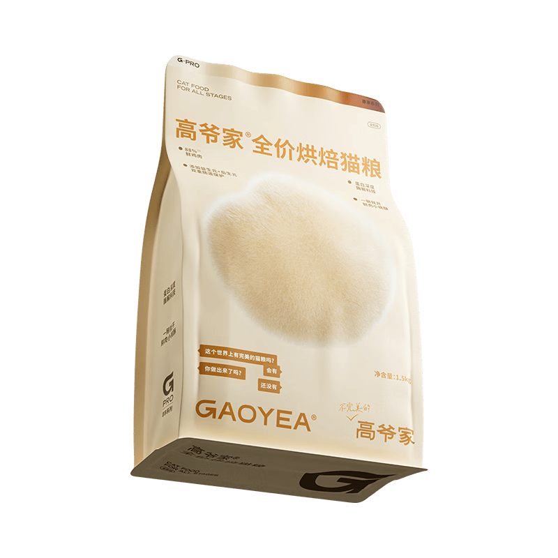 高爷家全价鲜肉烘焙猫粮 添加双重益生元 添加鱼油 成猫幼猫  【新品】烘焙粮1.5kg