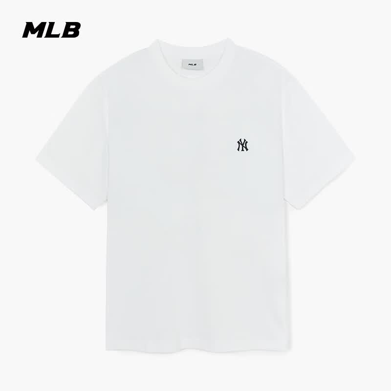 MLB官方 男女情侣潮流纯色短袖休闲宽松百搭T恤夏季新款TSB61 纽约洋基队/白色 XL