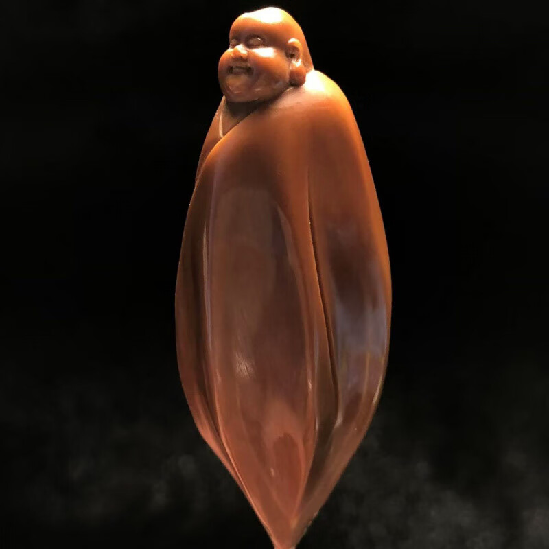 艺香苏州橄榄核雕弥勒佛整身单籽手把件手机钥匙挂件项链吊坠纯手工