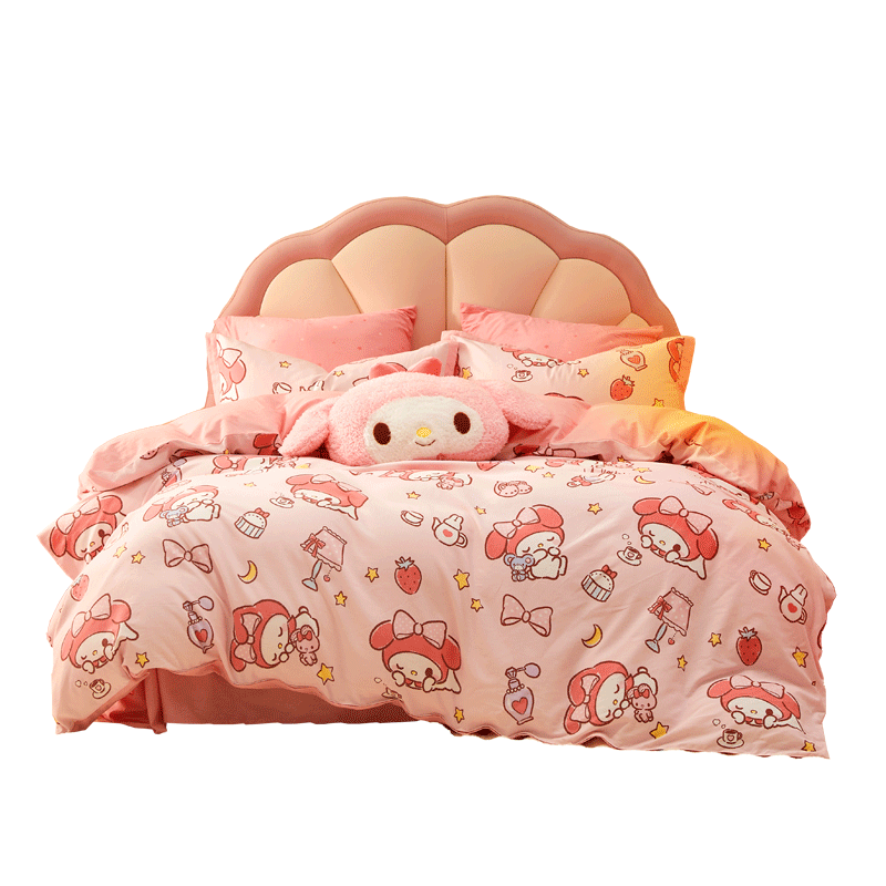 水星儿童床上四件套全棉磨毛100%纯棉四件套冬季母婴A类双人床单被套枕套220*240cm