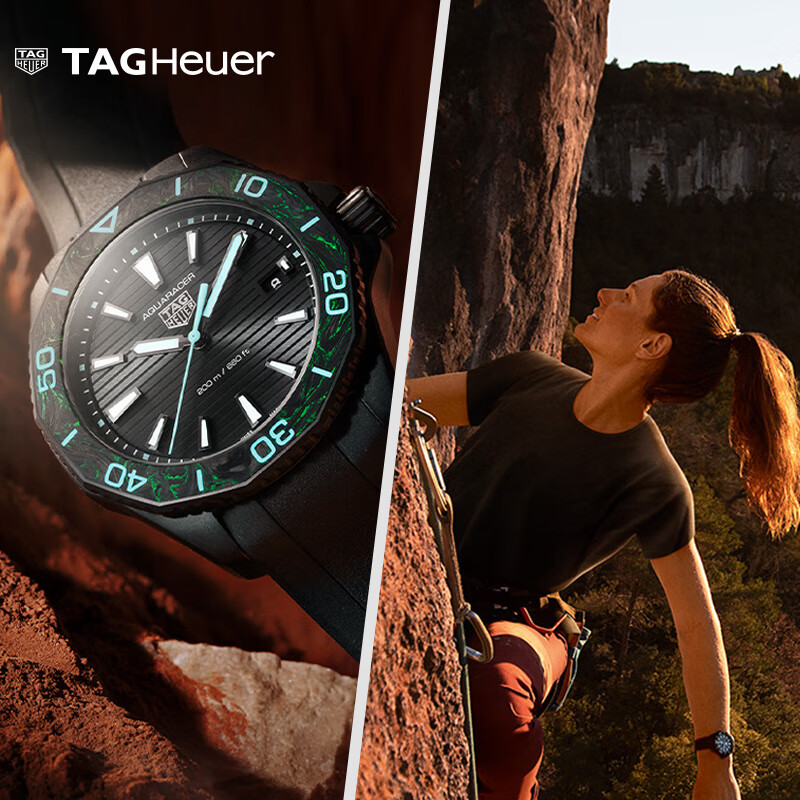泰格豪雅TAG Heuer瑞士手表竞潜系列太阳能机芯夜光碳纤维腕表 WBP1112.FT6199