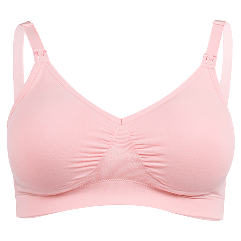 美德樂(lè)（Medela）哺乳文胸輕薄透氣產(chǎn)后喂奶孕婦內(nèi)衣單層前開(kāi)扣無(wú)鋼圈輕盈款 柔霧粉 M