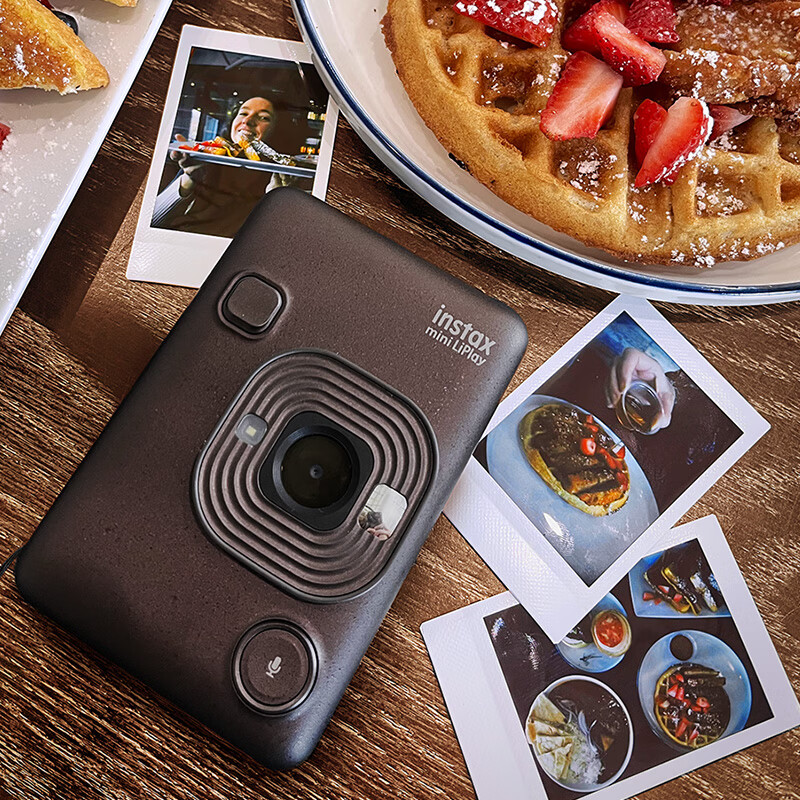 富士（FUJIFILM） 【520礼物】instax mini liplay数模一体相机立拍立得复古设计可拍照可打印照相情人节日生日礼物 新色-枫叶棕 套餐B【标配+20张白边相纸】