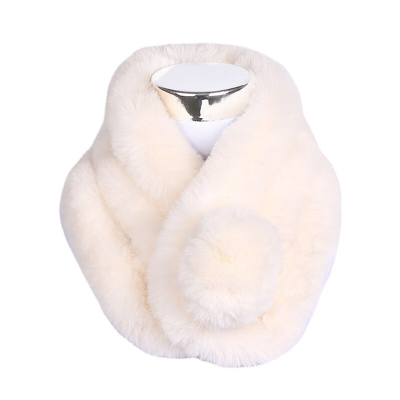 【厂家直发】厂家仿獭兔毛围巾男女保暖成人儿童皮草三管毛绒围巾 浅灰 80-100cm