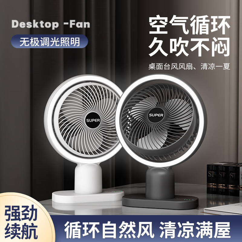 【精选】新款台式小风扇迷你桌面便携充电usb家用宿舍大风力礼品 数显折叠--手持白色（1个装）