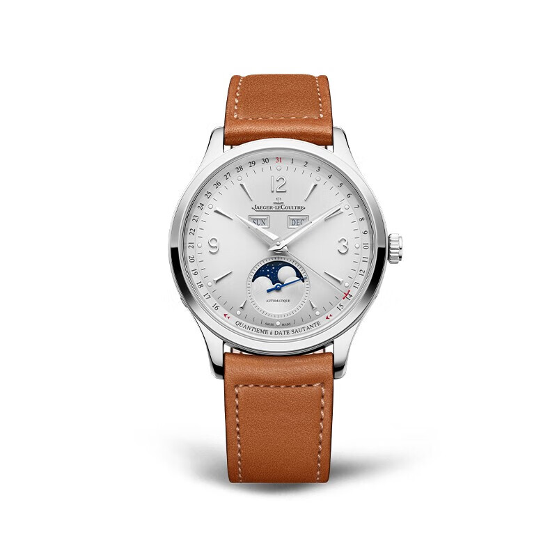 积家（Jaeger）大师系列 瑞士手表 皮带银盘 月历显示 40mm 4148420
