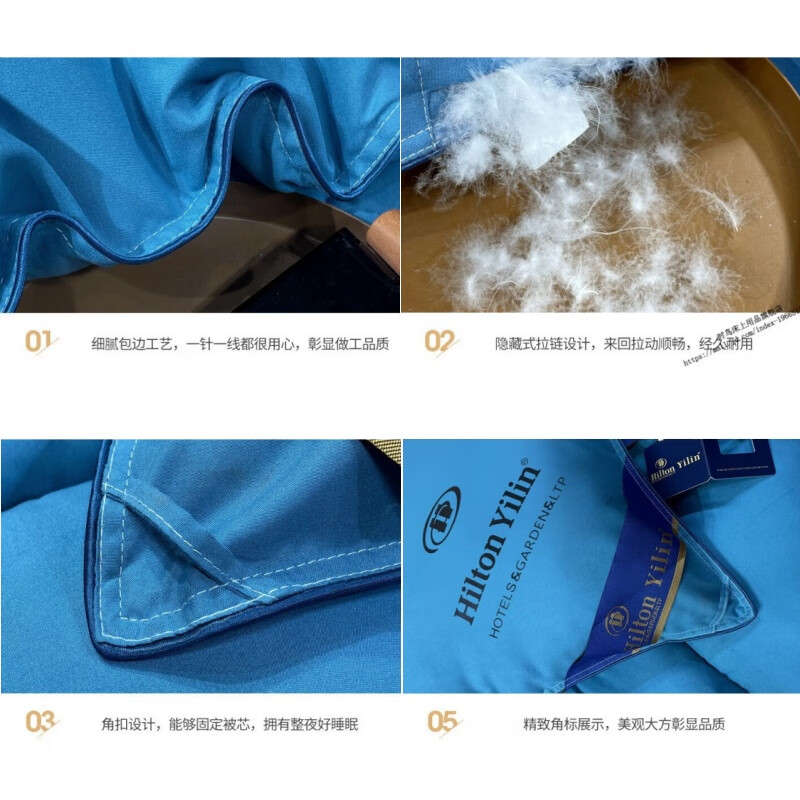 浪莎(LangSha)A类羽丝绒被95鹅毛绒被冬被加厚保暖鸭丝绒被6-10斤秋冬被子被芯 宾利蓝【抗寒保暖 混带95白鹅绒】 150*200cm8斤【室温0-5℃】