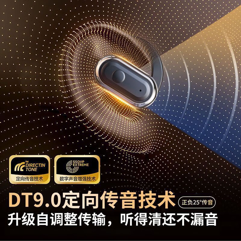 夏新(Amoi)柏林之音 2025最新款 开放式蓝牙耳机无线挂耳式超长续航不入耳降噪耳机 白色丨智能蓝牙5.4双芯丨更舒适