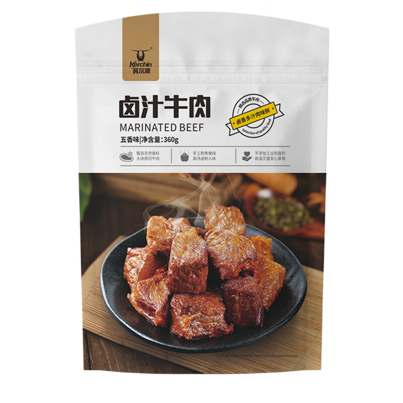 科爾沁鹵汁牛肉360g休閑零食小吃鹵味牛肉干五香味麻辣鹵味熟食 【五香味】鹵汁牛肉360g*1袋