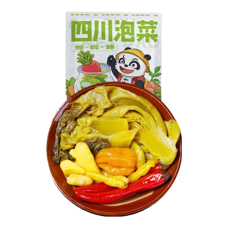 古蜀味道辣三寶四川泡姜泡椒組合泡菜燈籠椒嫩姜子姜泡辣椒小米辣泡酸蘿卜 酸湯六寶泡菜250g*1袋