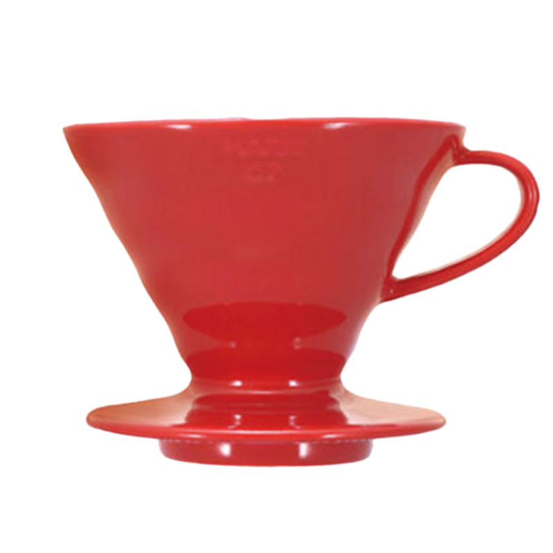 HARIO陶瓷红色咖啡滤杯V60手冲咖啡杯02号滴滤杯过滤网过滤器1-4人用