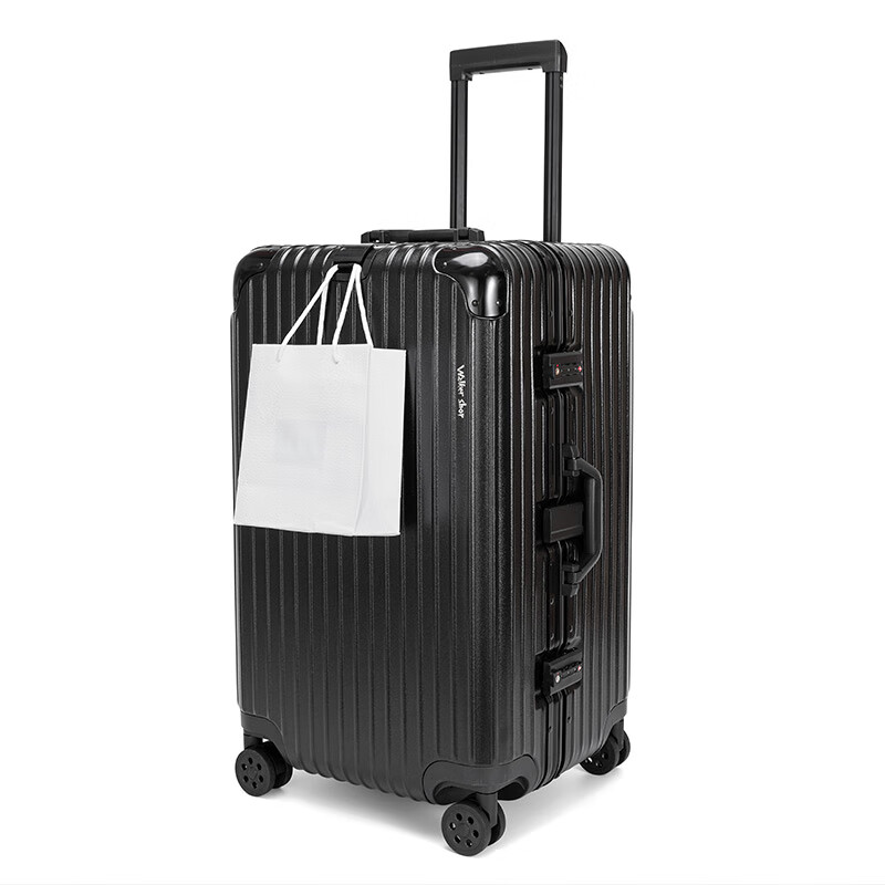 Walker Shop轻奢品牌行李箱加厚铝框拉杆箱大容量旅行箱出国托运工具箱 银色 32英寸