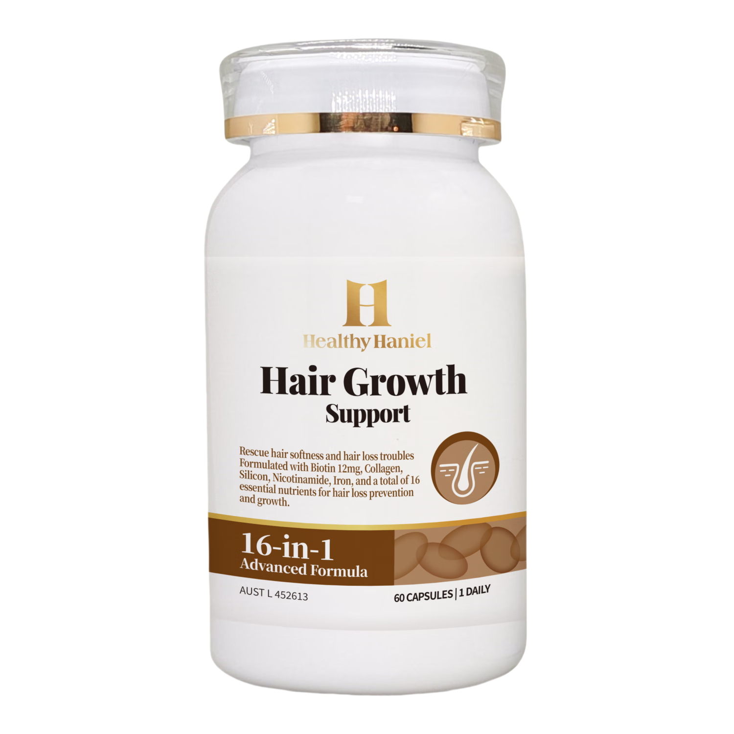 Healthy  Haniel【买正装送正装】康倍信养发胶囊生物素12000mcg维生素B 60+30粒