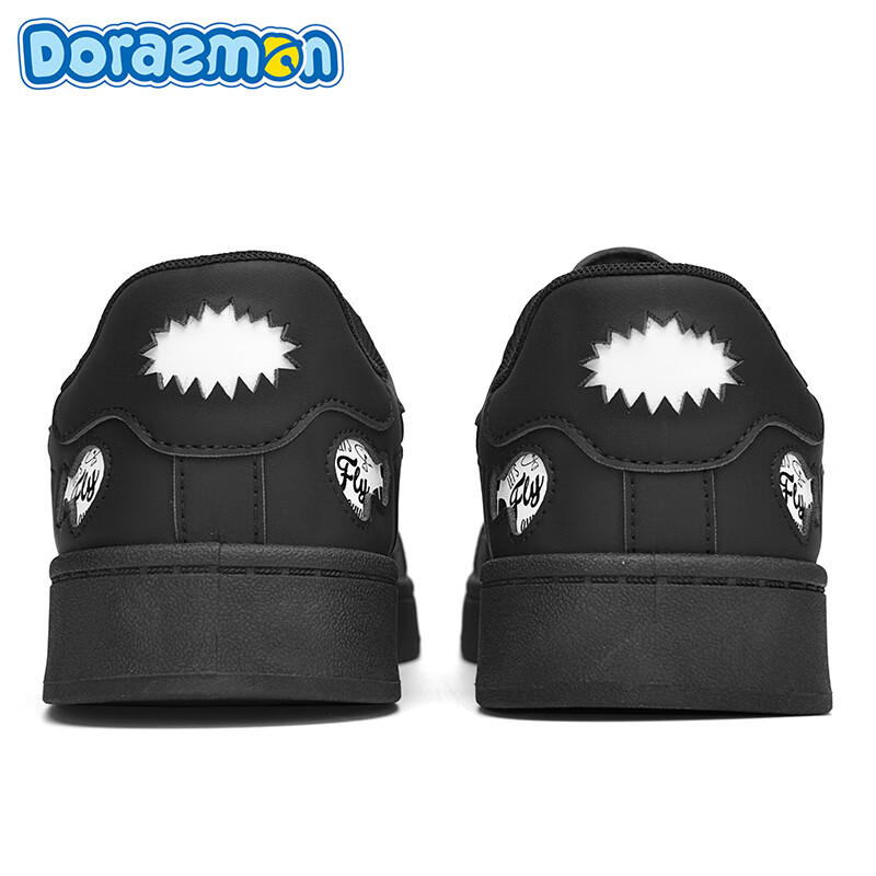 哆啦A梦板鞋男鞋秋季2025新款复古潮流德训鞋低帮厚底百搭运动休闲鞋子男 玄清黑 44