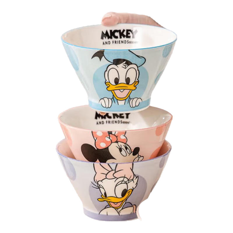 【迪士尼正版】陶瓷釉下彩斗笠碗高颜值餐具礼物泡面碗 【次日达】斗笠碗1个（乐悠米妮）