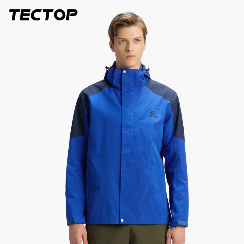 探拓（TECTOP）探拓（TECTOP）三合一户外服男女抓绒内胆多功能可拆卸防风登山服 男款宝蓝 2XL