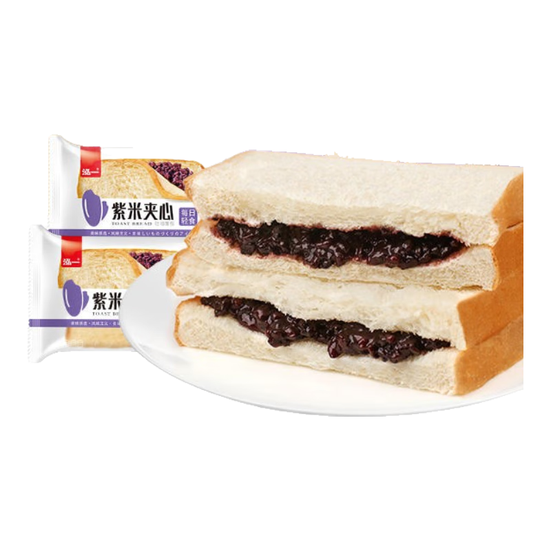 泓一 【合集c】吐司面包蛋糕休闲零食早餐下午茶点心整箱 【约7包】紫米夹心吐司400g
