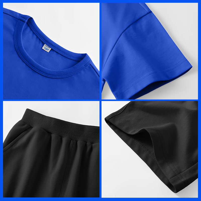 贵人鸟男童夏套装2026新款儿童夏季纯棉运动短袖中大童短裤宽松透气夏装 【纯棉套装】杏+黑/G贵人鸟白K 110