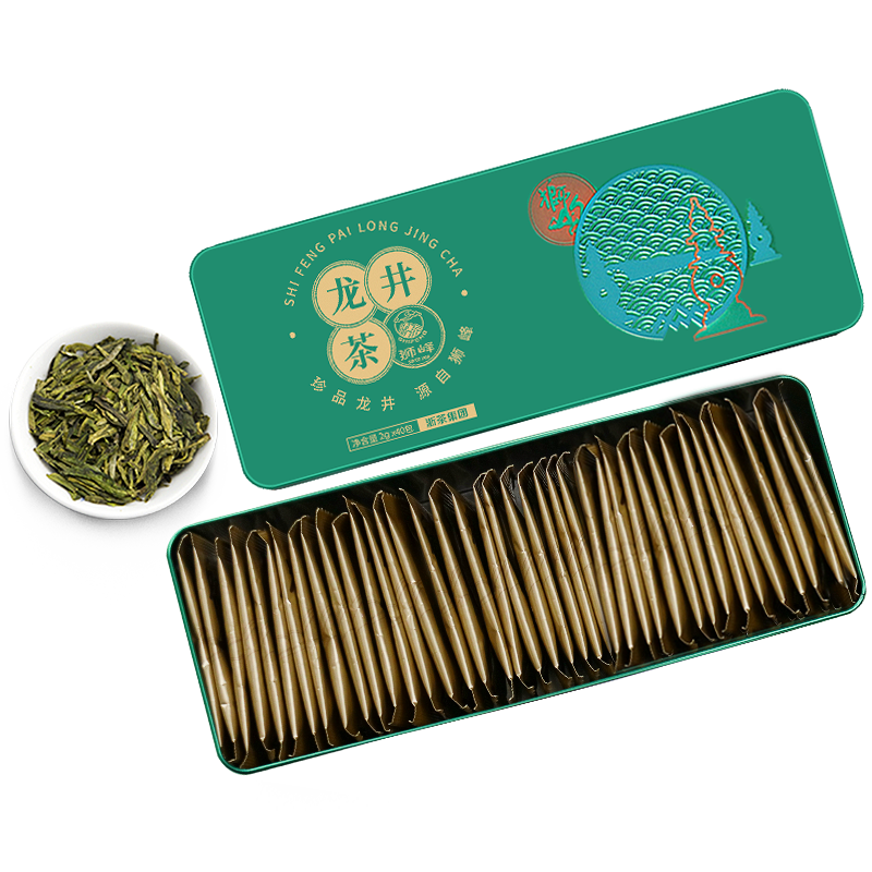 獅峰牌2025年新茶綠茶雨前龍井茶葉春茶三級80g小包袋泡裝送禮自己喝