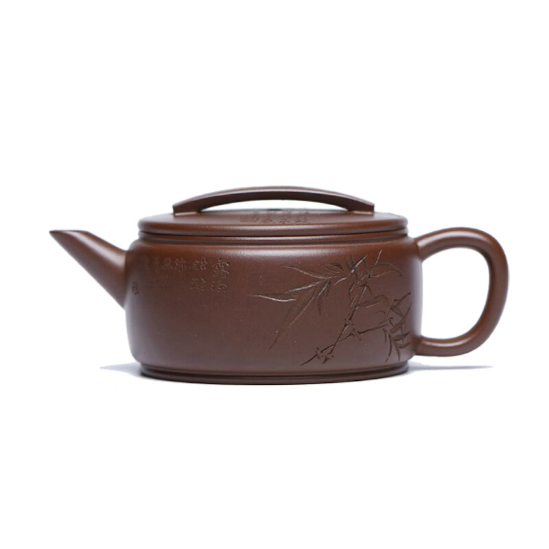 紫来顺宜兴名家高端紫砂壶纯手工刻绘剑流汉瓦壶正品送领导送男士礼品 紫泥剑流汉瓦 170ml