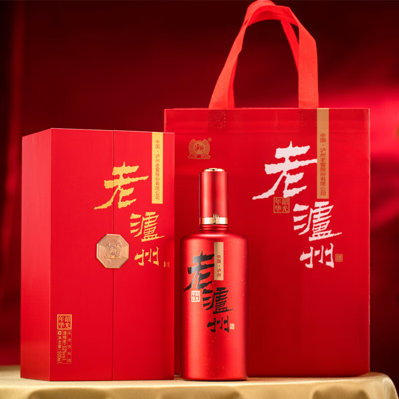 泸州老窖老泸州韶光年华52度浓香型高度纯粮食白酒整箱高端礼盒中秋送礼 52度 500mL 6瓶 红